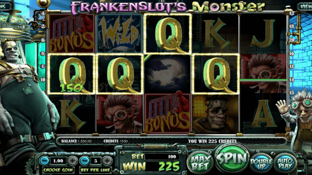 Игровой интерфейс Frankenslot's Monster 8