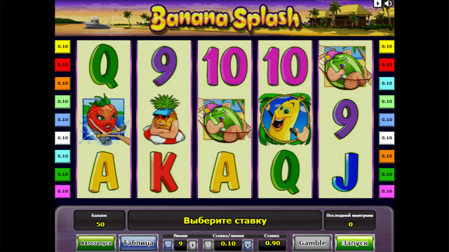 Игровой интерфейс Banana Splash 1
