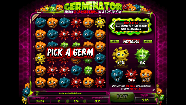 Характеристики слота Germinator 8