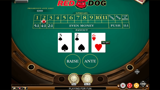 Игровой интерфейс Red Dog Progressive 9